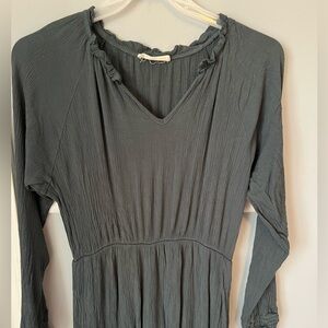Magnolia dusty teal Long Sleeve rayon Dress